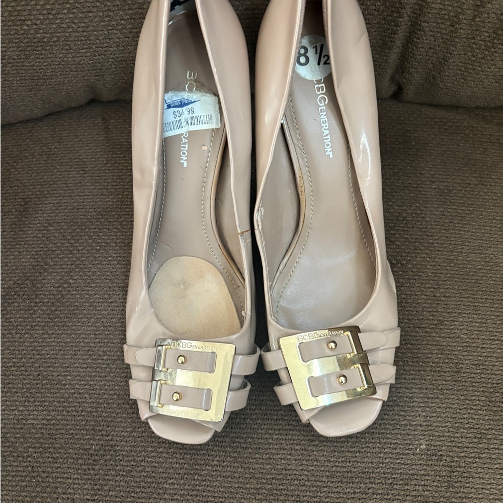BCBGeneration Women's Peep Toe Heels - Tan